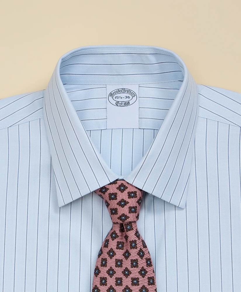 Supima&reg; Cotton Non-Iron Herringbone Ainsley Collar Striped Dress Shirt, image 3