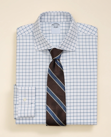 Supima&reg; Cotton Non-Iron Herringbone Spread Collar Check Dress Shirt, image 1