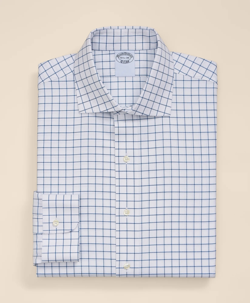 Supima&reg; Cotton Non-Iron Herringbone Spread Collar Check Dress Shirt, image 2