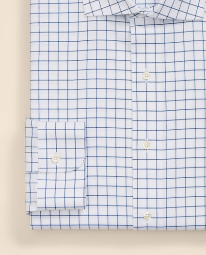 Supima&reg; Cotton Non-Iron Herringbone Spread Collar Check Dress Shirt, image 3