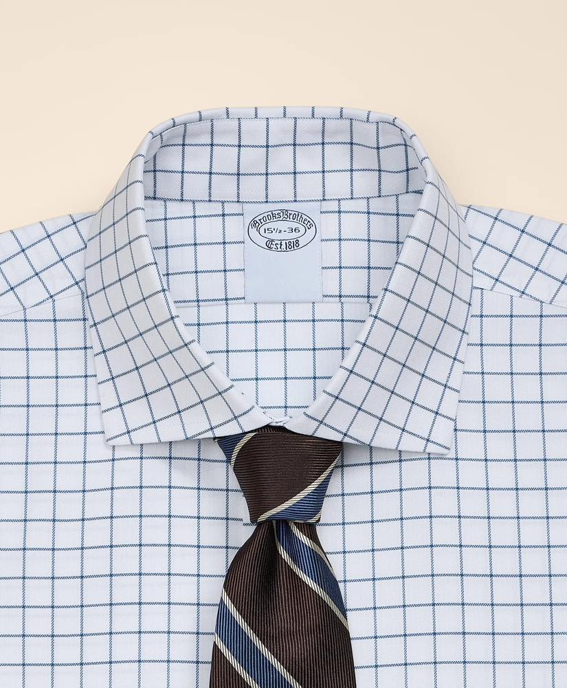 Supima&reg; Cotton Non-Iron Herringbone Spread Collar Check Dress Shirt, image 4
