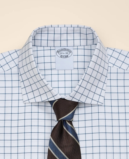 Supima&reg; Cotton Non-Iron Herringbone Spread Collar Check Dress Shirt, image 4