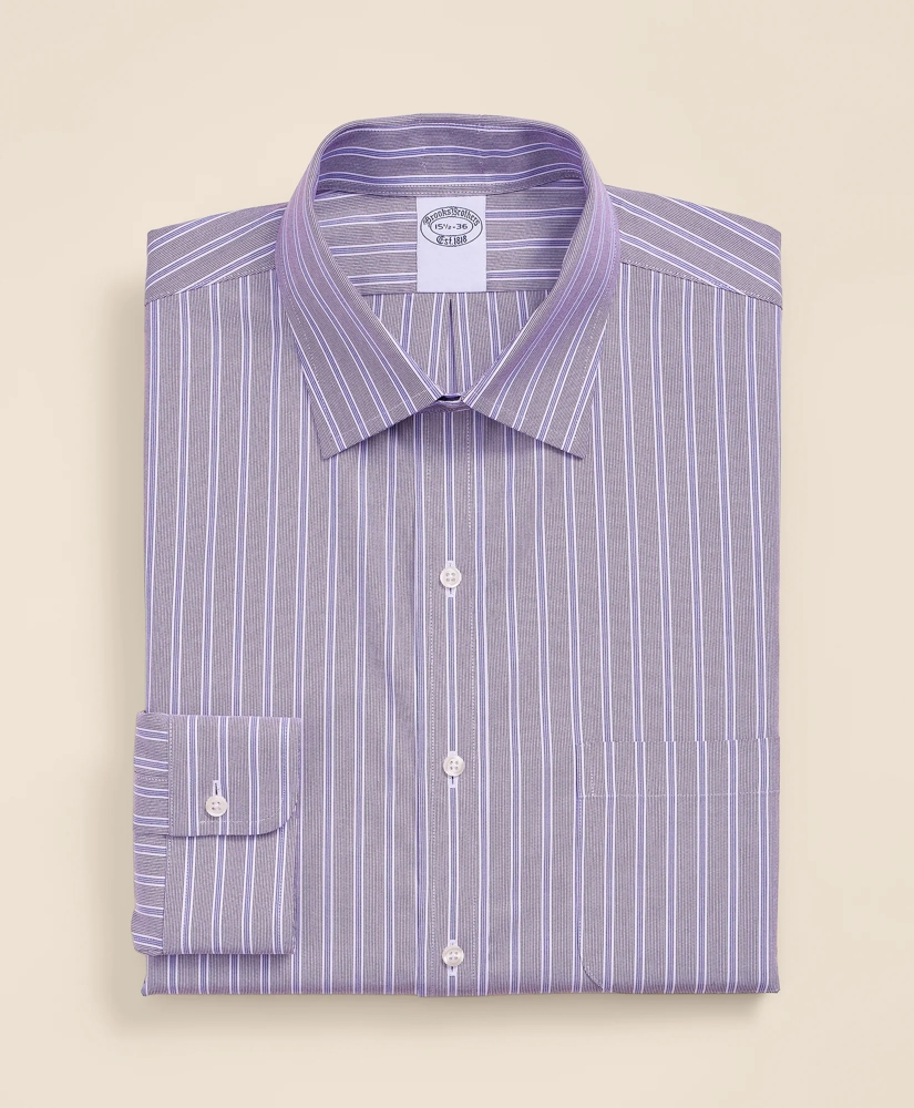 Supima&reg; Cotton Non-Iron Pinpoint Oxford Ainsley Collar Stripe Dress Shirt, image 2