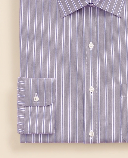 Supima&reg; Cotton Non-Iron Pinpoint Oxford Ainsley Collar Stripe Dress Shirt, image 3