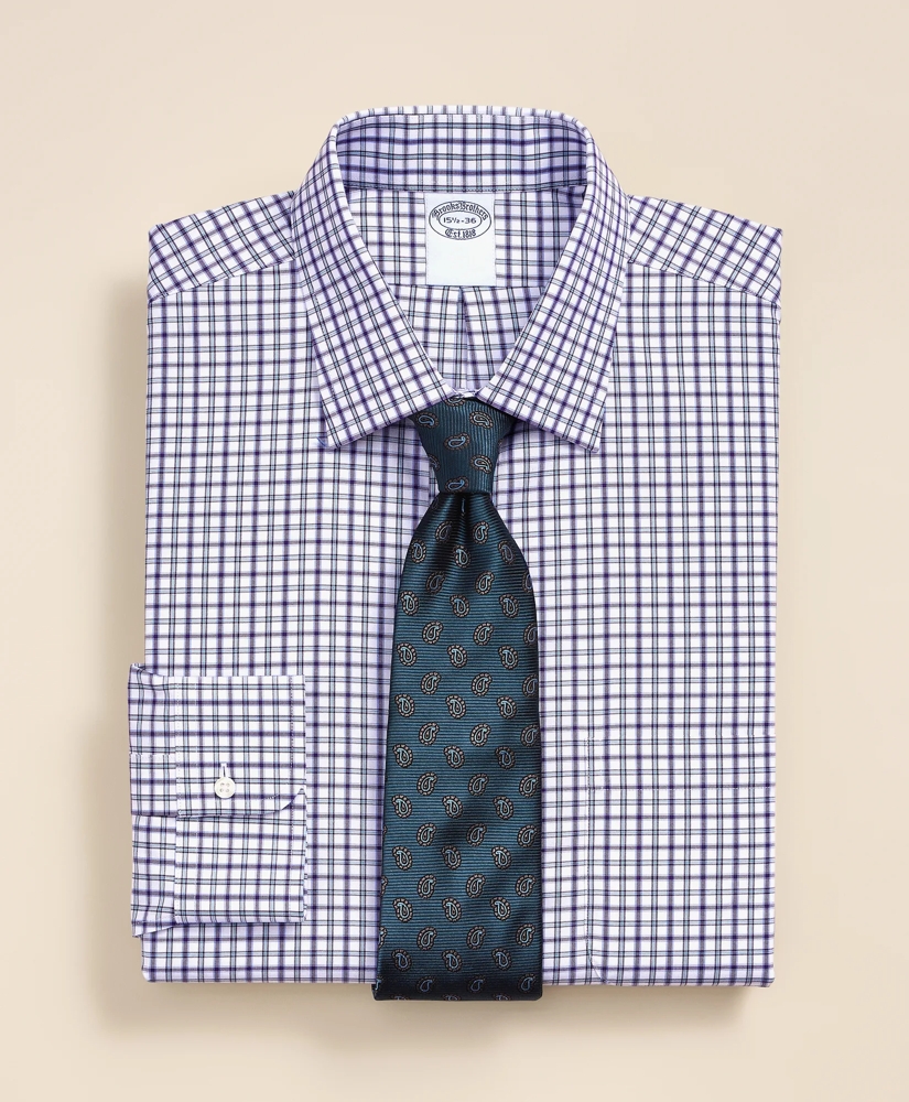 Supima&reg; Cotton Non-Iron Pinpoint Oxford Ainsley Collar Check Dress Shirt, image 1