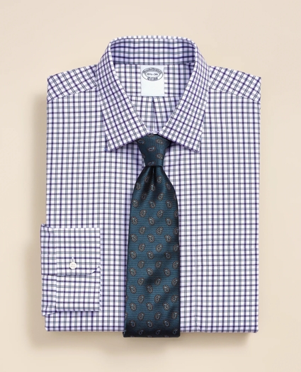 Supima&reg; Cotton Non-Iron Pinpoint Oxford Ainsley Collar Check Dress Shirt, image 1