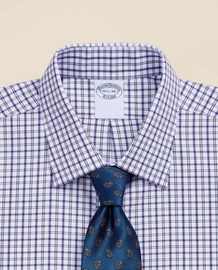 Supima&reg; Cotton Non-Iron Pinpoint Oxford Ainsley Collar Check Dress Shirt, image 4