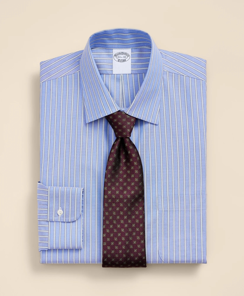 Supima&reg; Cotton Non-Iron Pinpoint Oxford Ainsley Collar Stripe Dress Shirt, image 1