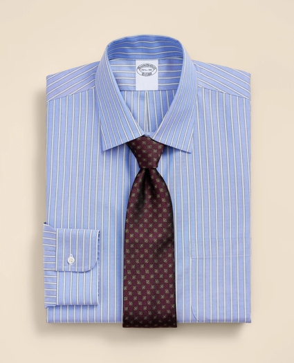 Supima&reg; Cotton Non-Iron Pinpoint Oxford Ainsley Collar Stripe Dress Shirt, image 1