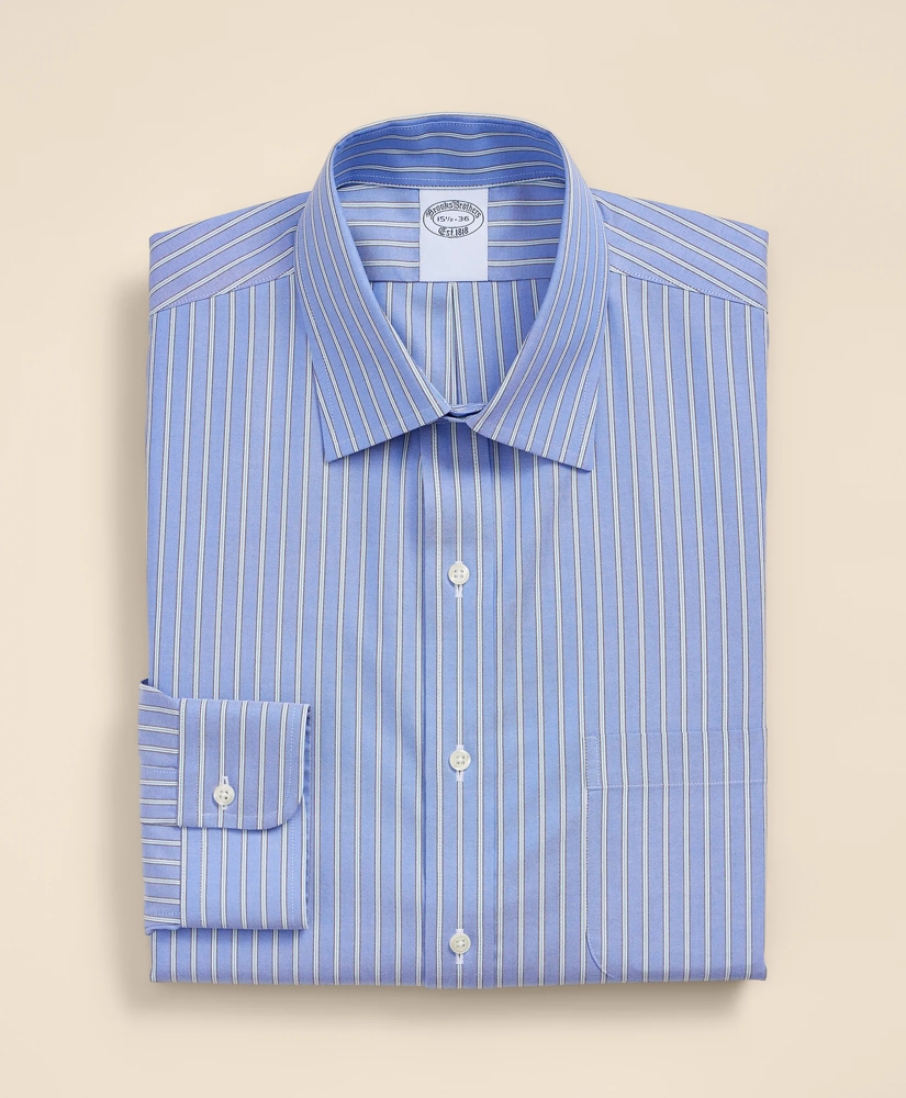 Supima&reg; Cotton Non-Iron Pinpoint Oxford Ainsley Collar Stripe Dress Shirt, image 2