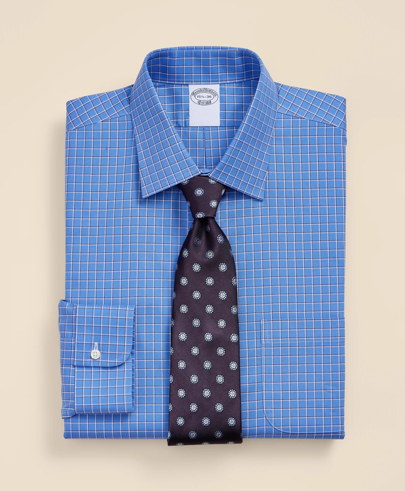 Supima&reg; Cotton Non-Iron Pinpoint Oxford Ainsley Collar Check Dress Shirt, image 1