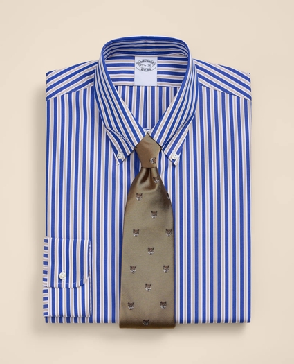 Pure Supima&reg; Cotton Button Down Collar, Striped Dress Shirt, image 1