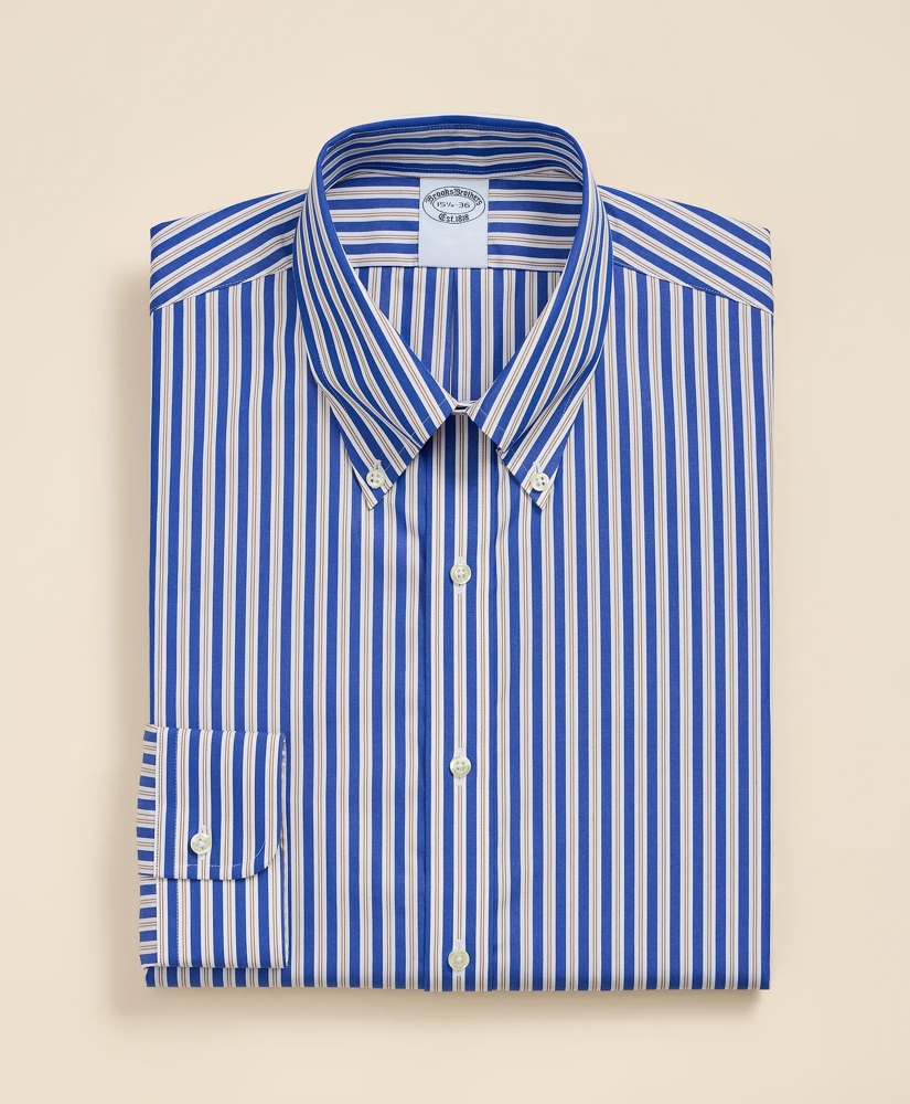 Pure Supima&reg; Cotton Button Down Collar, Striped Dress Shirt, image 2