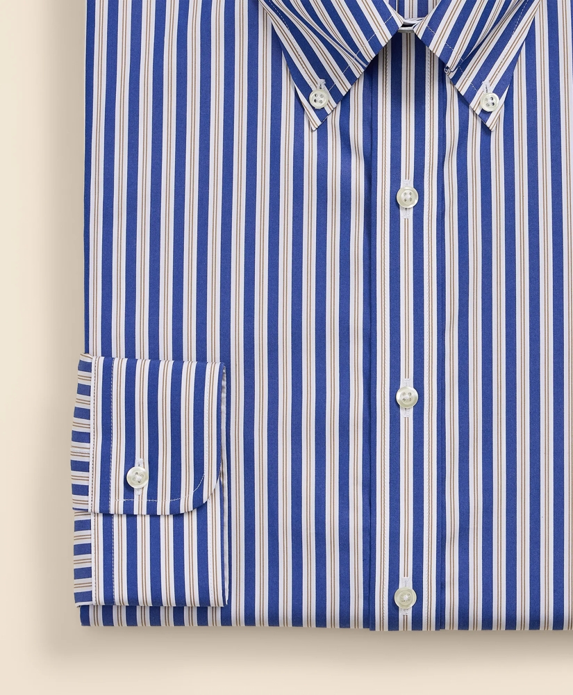 Pure Supima&reg; Cotton Button Down Collar, Striped Dress Shirt, image 3