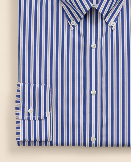 Pure Supima&reg; Cotton Button Down Collar, Striped Dress Shirt, image 3