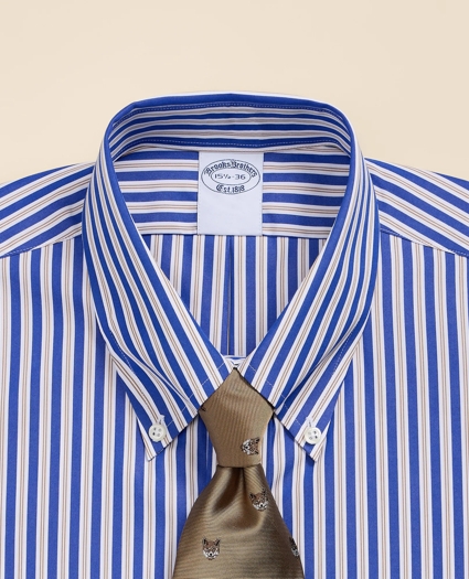 Pure Supima&reg; Cotton Button Down Collar, Striped Dress Shirt, image 4
