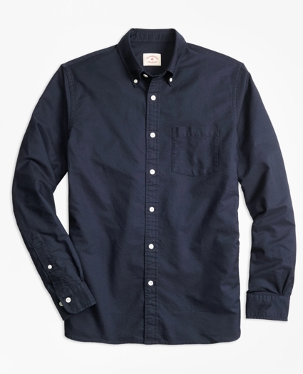 Solid Oxford Polo Button-Down Shirt, image 1