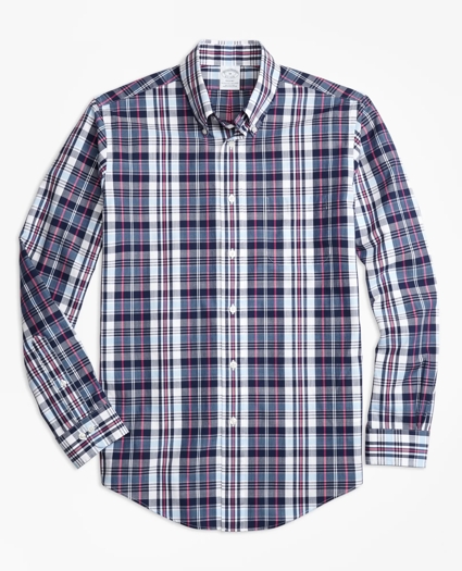 Regent Regular-Fit Sport Shirt, Slub Cotton Plaid, image 1