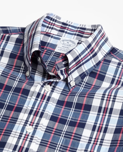 Regent Regular-Fit Sport Shirt, Slub Cotton Plaid, image 2