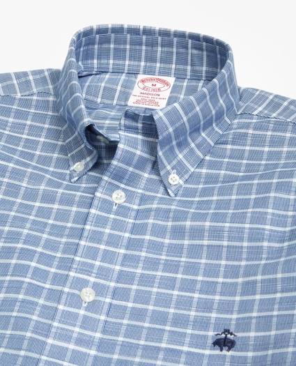 Madison Relaxed-Fit Sport Shirt, Non-Iron Slub Windowpane, image 2