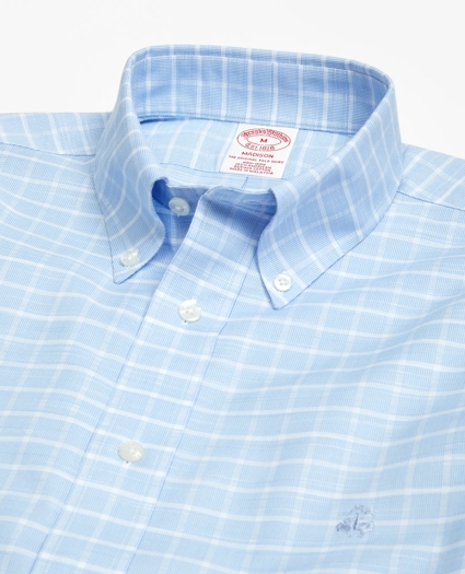Madison Relaxed-Fit Sport Shirt, Non-Iron Slub Windowpane, image 2