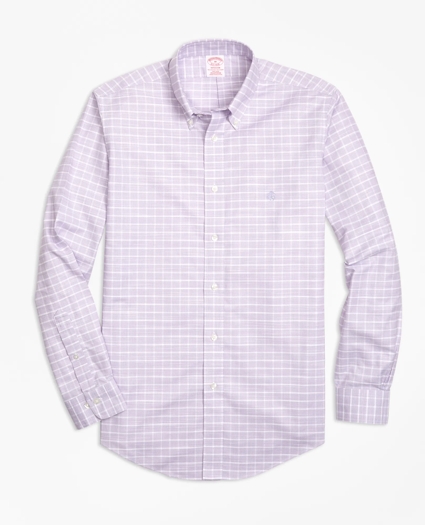 Madison Relaxed-Fit Sport Shirt, Non-Iron Slub Windowpane, image 1