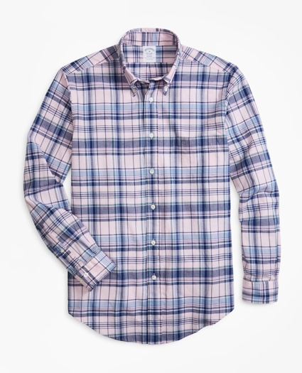 Regent Regular-Fit Sport Shirt, Pink Madras, image 1