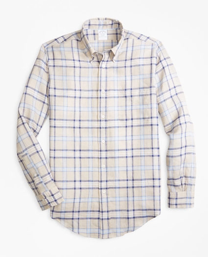 Regent Regular-Fit Sport Shirt, Tartan Irish Linen, image 1