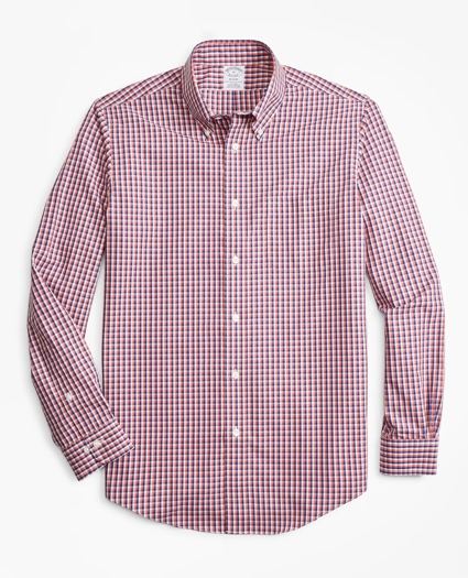 Regent Regular-Fit Sport Shirt, Non-Iron Double-Check, image 1