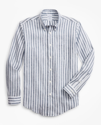 Regent Regular-Fit Sport Shirt, Stripe Irish Linen, image 1