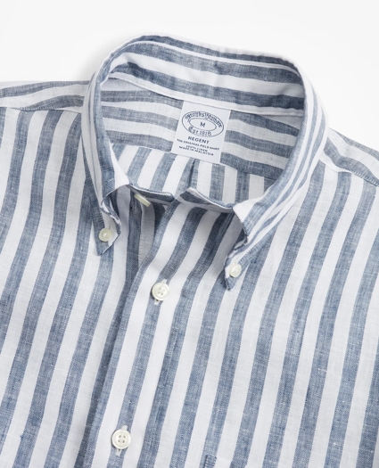 Regent Regular-Fit Sport Shirt, Stripe Irish Linen, image 2