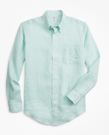 Regent Regular-Fit Sport Shirt, Gingham  Irish Linen, image 1