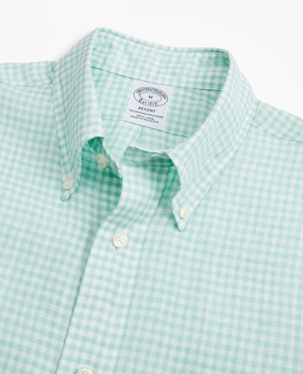 Regent Regular-Fit Sport Shirt, Gingham  Irish Linen, image 2