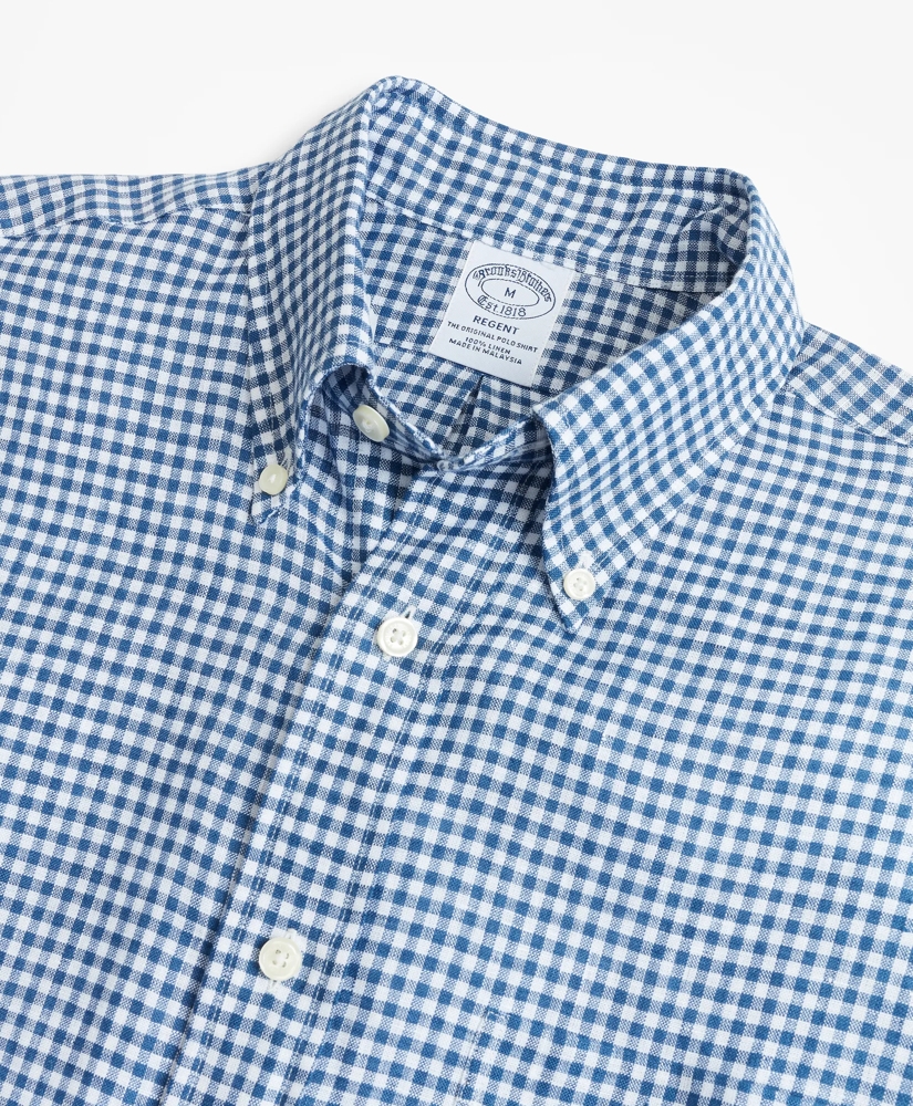 Regent Regular-Fit Sport Shirt, Gingham  Irish Linen, image 2