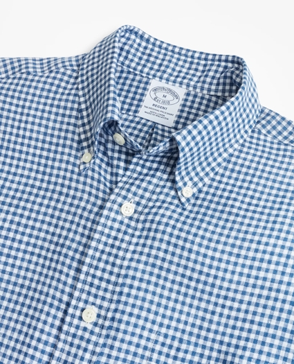 Regent Regular-Fit Sport Shirt, Gingham  Irish Linen, image 2