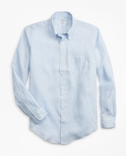 Regent Regular-Fit Sport Shirt, Gingham  Irish Linen, image 1