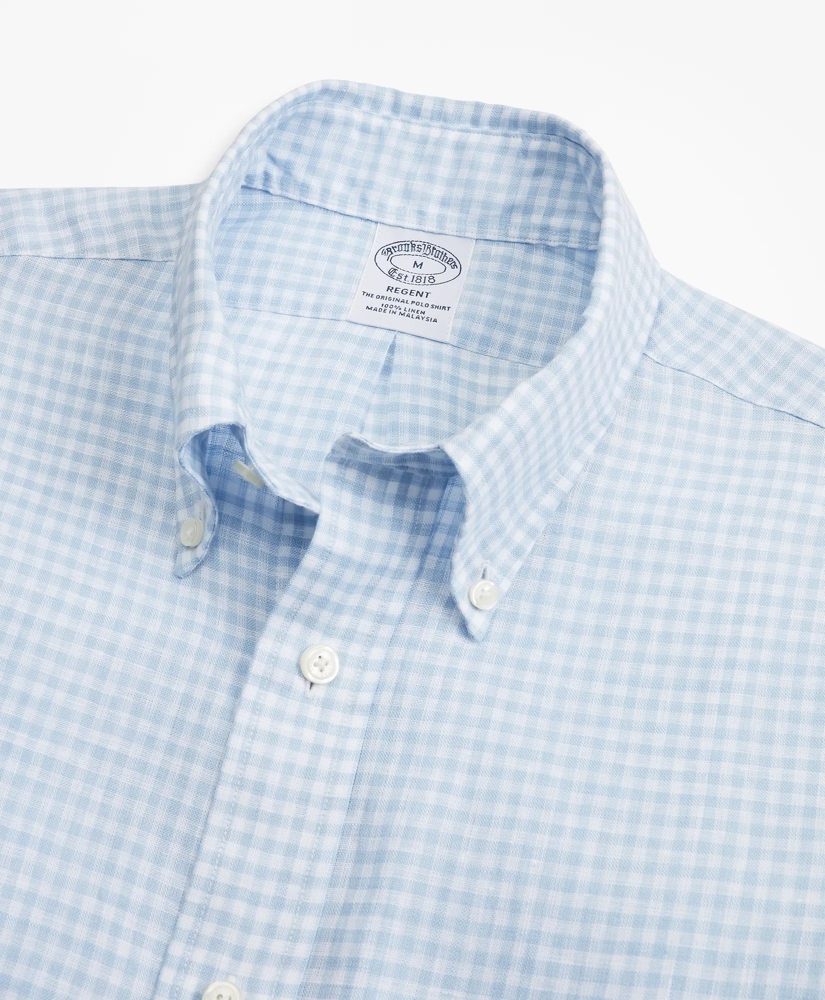 Regent Regular-Fit Sport Shirt, Gingham  Irish Linen, image 2