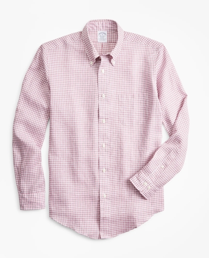 Regent Regular-Fit Sport Shirt, Gingham  Irish Linen, image 1