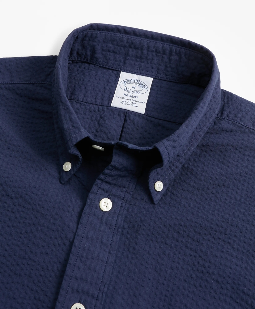 Regent Regular-Fit Sport Shirt, Garment-Dyed Seersucker, image 2