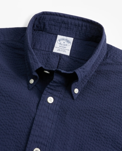 Regent Regular-Fit Sport Shirt, Garment-Dyed Seersucker, image 2