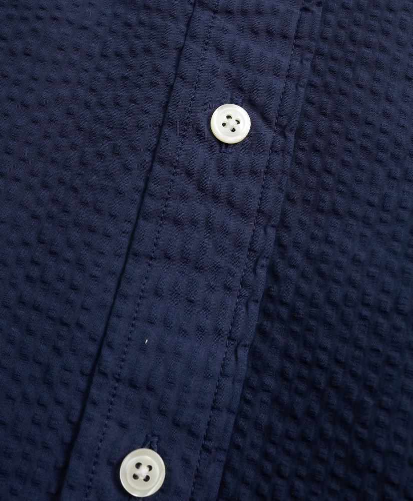 Regent Regular-Fit Sport Shirt, Garment-Dyed Seersucker, image 4