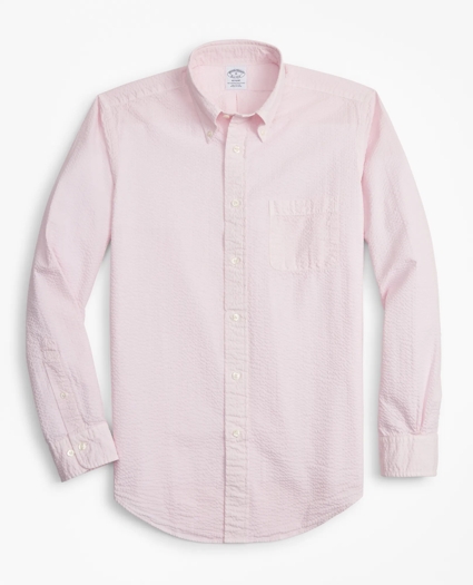 Regent Regular-Fit Sport Shirt, Garment-Dyed Seersucker, image 1