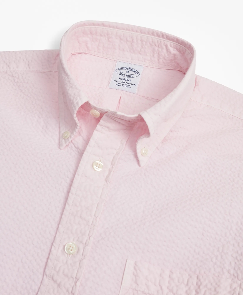 Regent Regular-Fit Sport Shirt, Garment-Dyed Seersucker, image 2
