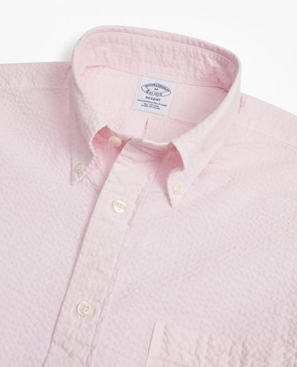 Regent Regular-Fit Sport Shirt, Garment-Dyed Seersucker, image 2