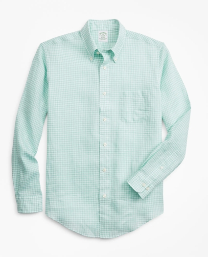 Milano Fit Gingham Irish Linen Sport Shirt, image 1