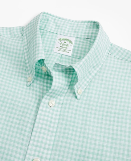 Milano Fit Gingham Irish Linen Sport Shirt, image 2