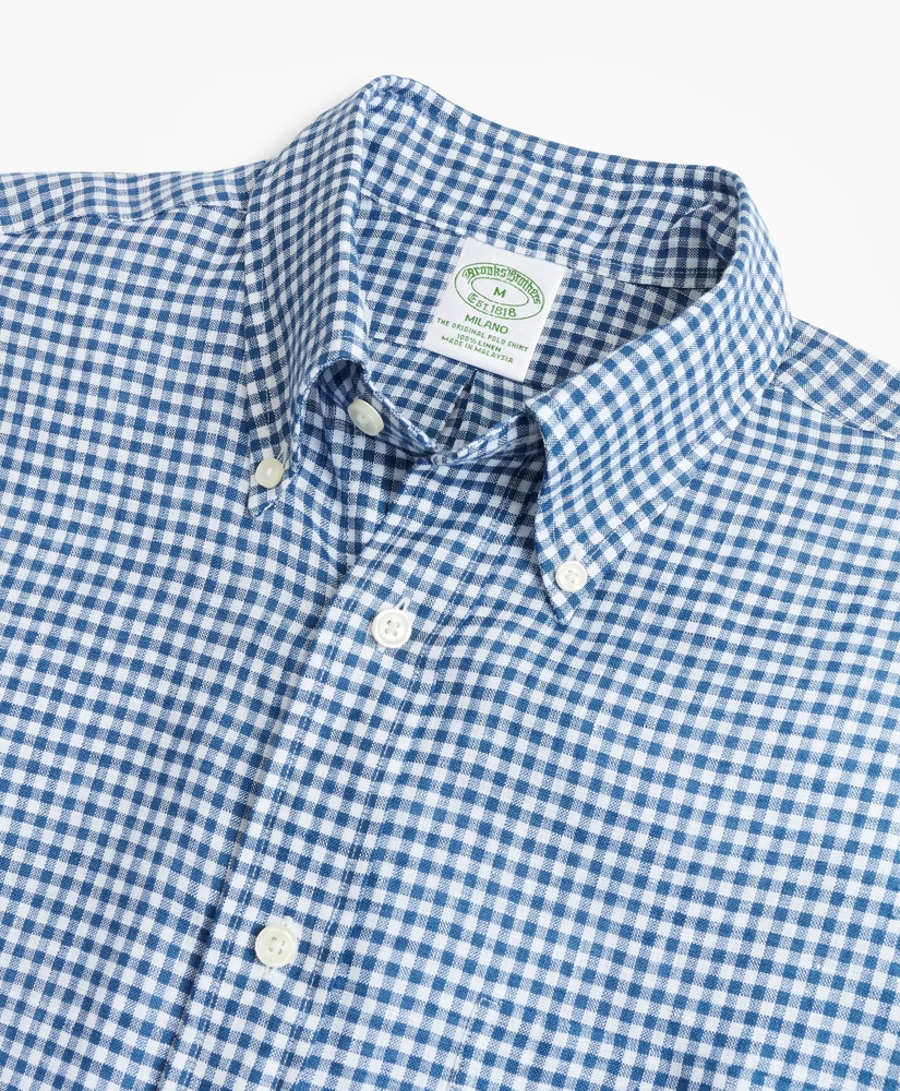 Milano Fit Gingham Irish Linen Sport Shirt, image 2