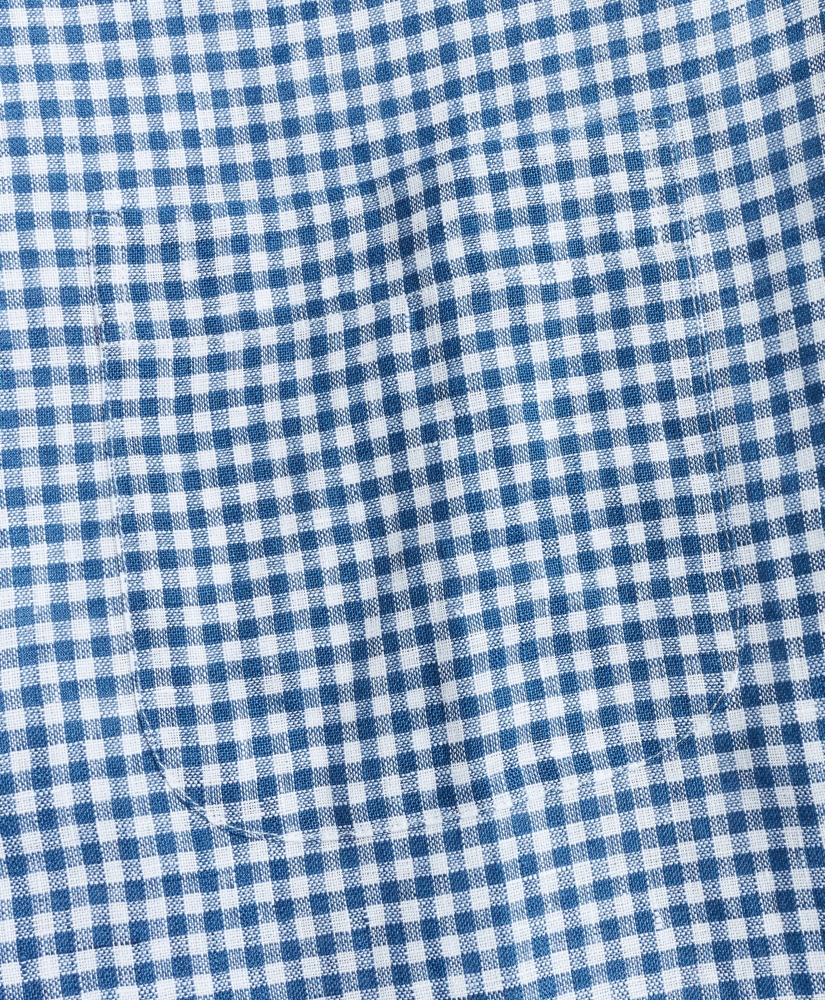 Milano Fit Gingham Irish Linen Sport Shirt, image 3