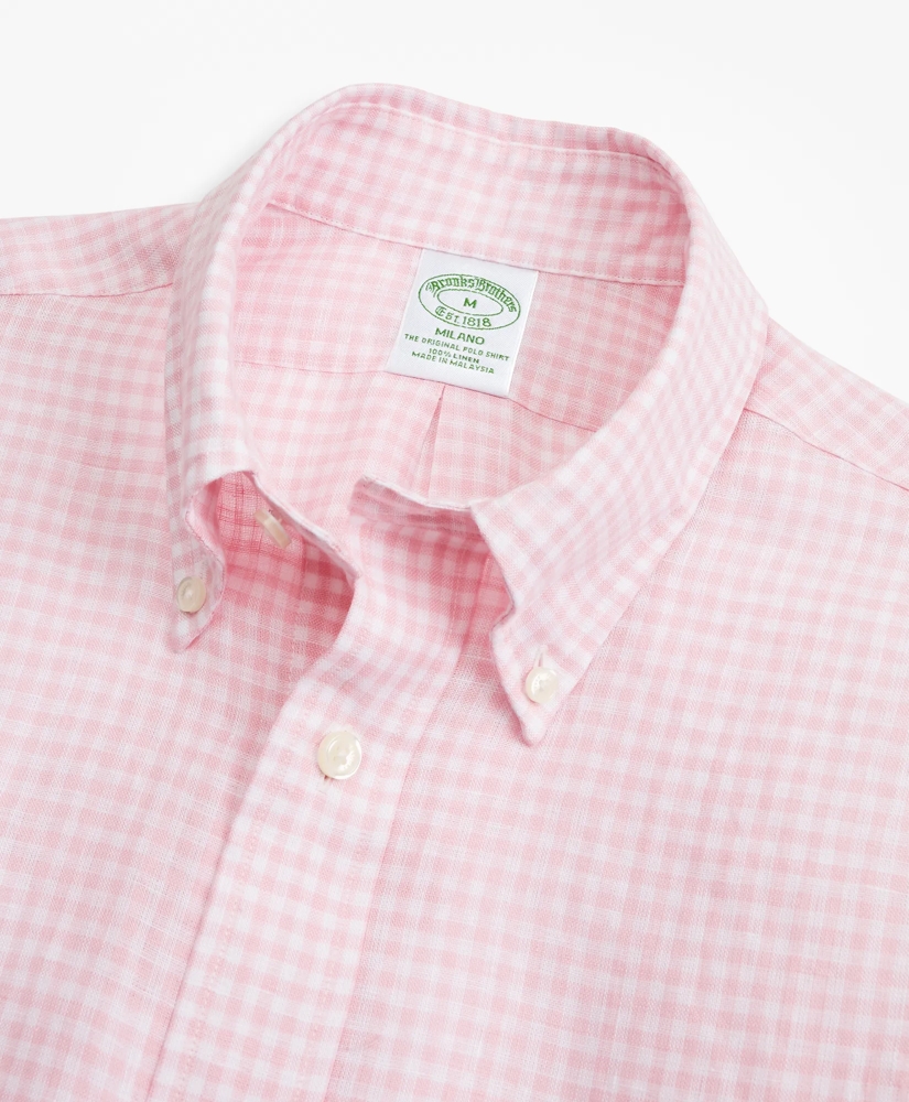 Milano Fit Gingham Irish Linen Sport Shirt, image 2