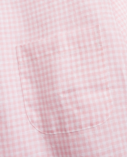 Milano Fit Gingham Irish Linen Sport Shirt, image 3